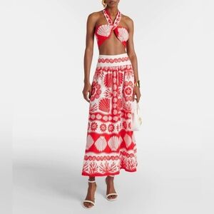 NWD Farm Rio Ainika Shell Red Maxi Skirt Large